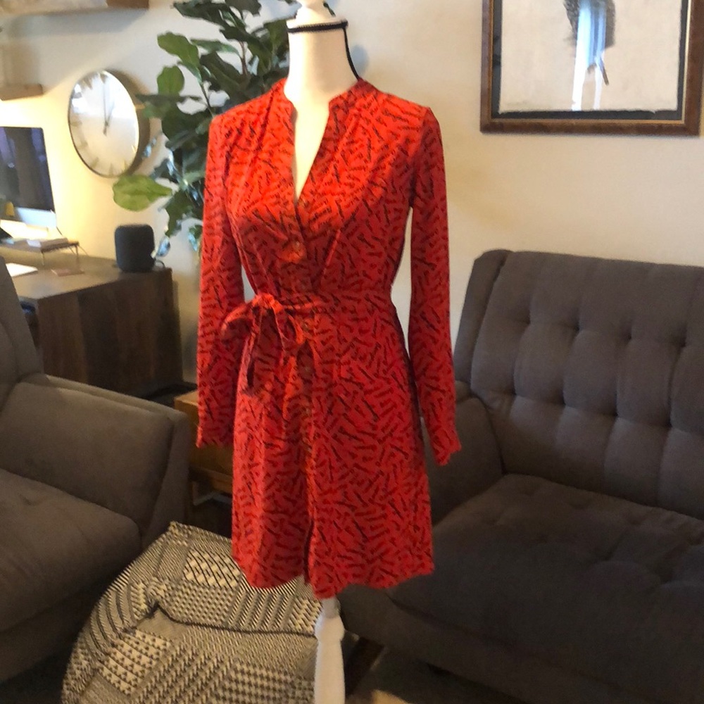French Sayings Orange Dress